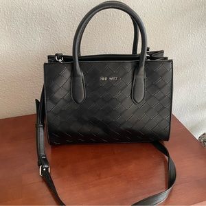 Nine West Vegan black Top handle carryall satchel